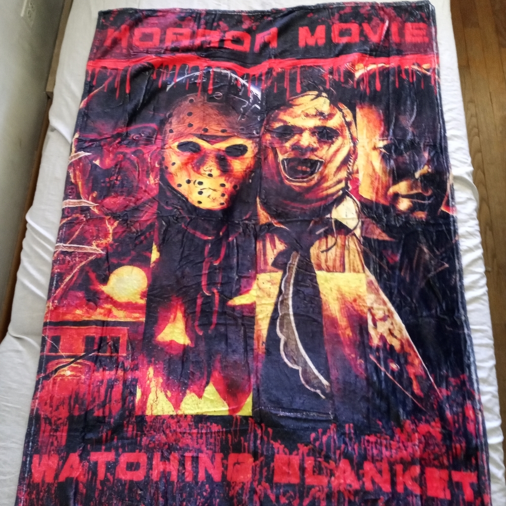 Freddy Jason Leatherface Michael Myers Horror Fleece Throw Blanket 51" x 38" New